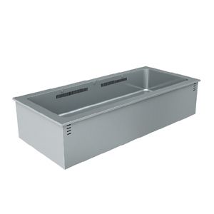 Bain-Marie Becken aus Edelstahl – ideal für die hygienische Warmhaltung von Speisen im Buffetbereich