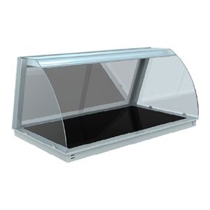 Offene Warmhaltevitrine mit Glaskeramikplatte